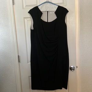 Calvin Klein Square Neck Sheath Dress Black Size 18W
